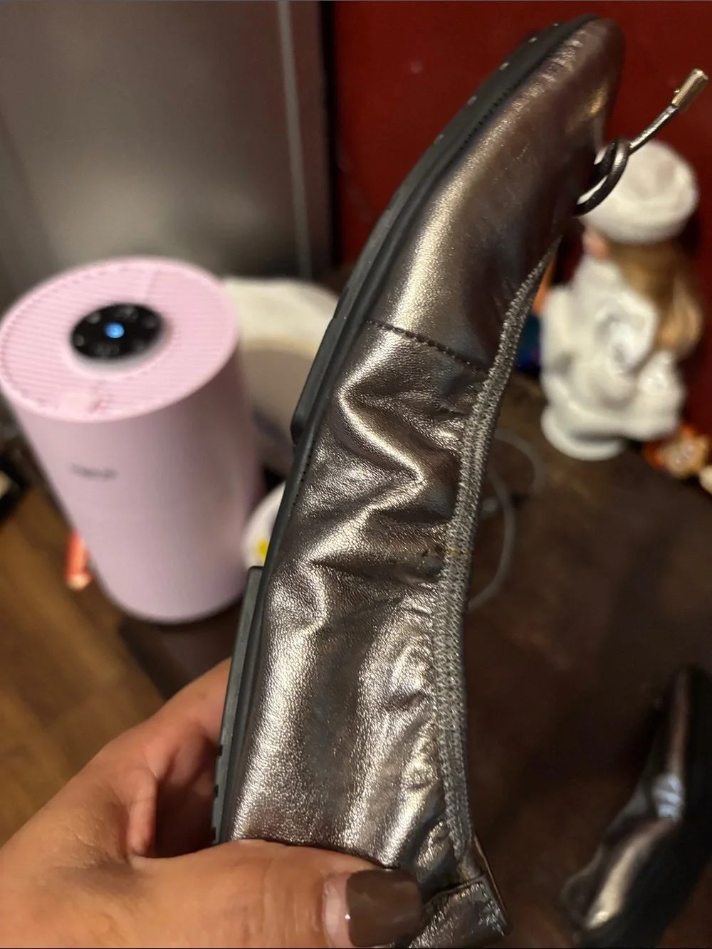 me too Metallic Black Ballet Flats - Women